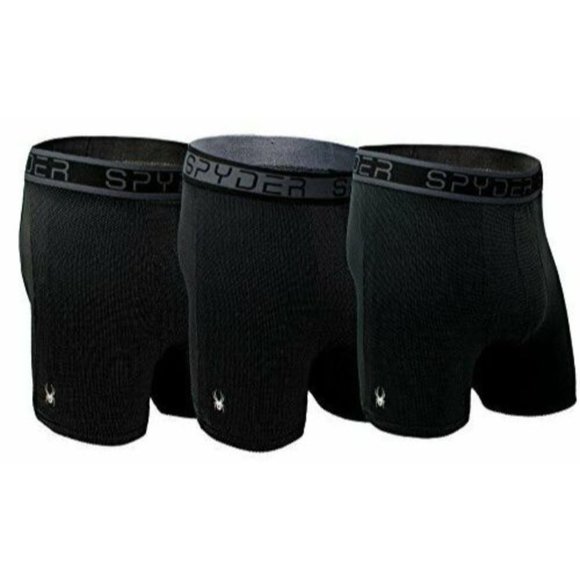 SPYDER Performance Mesh Mens Boxer Briefs Sports Underwear 3 Pack For Men - Picture 1 of 5